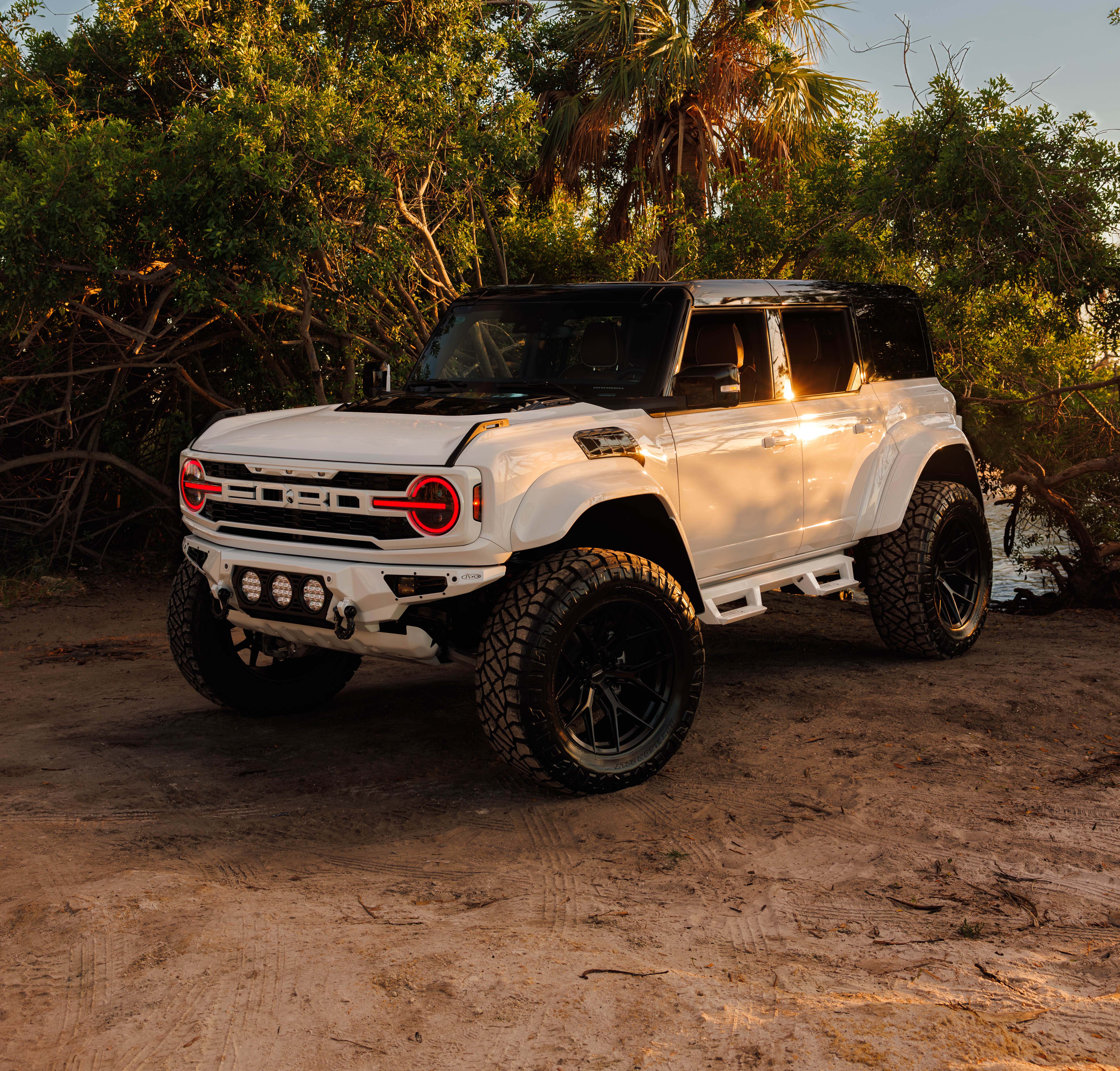 Modified Ford Bronco with unique features