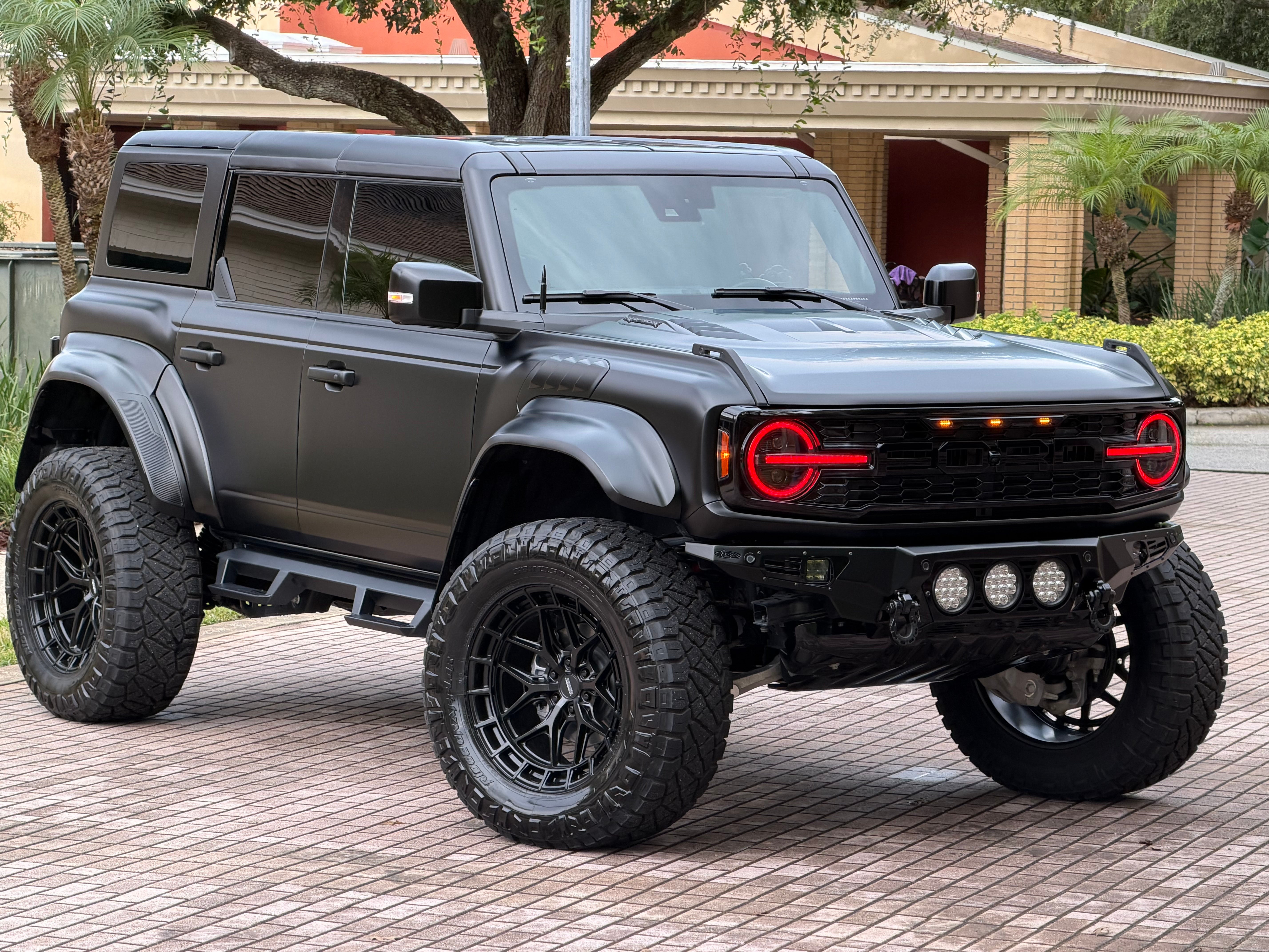 Side view of a customized Ford Bronco